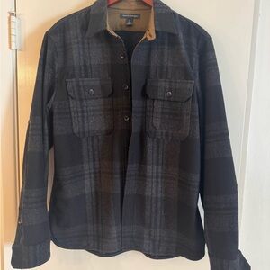 Banana Republic Charcoal and Olive Flannel Shirt/Jacket, like new!